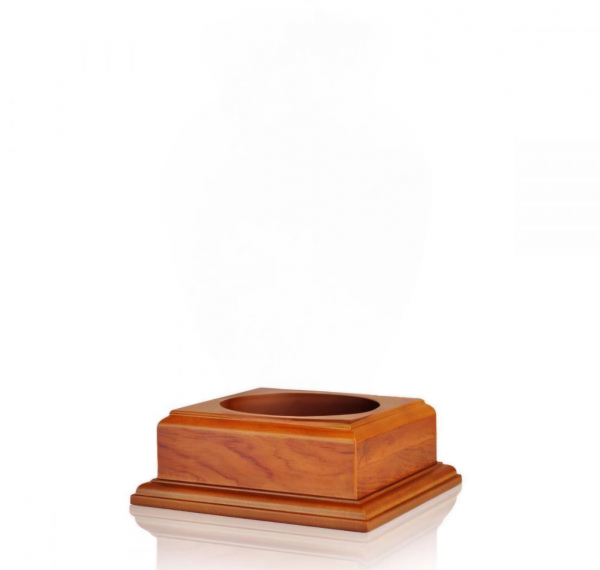 White Floral Adult Brass Urn
